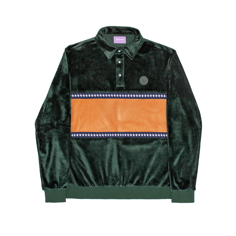 J-WAVES VELOUR TOP FOREST GREEN